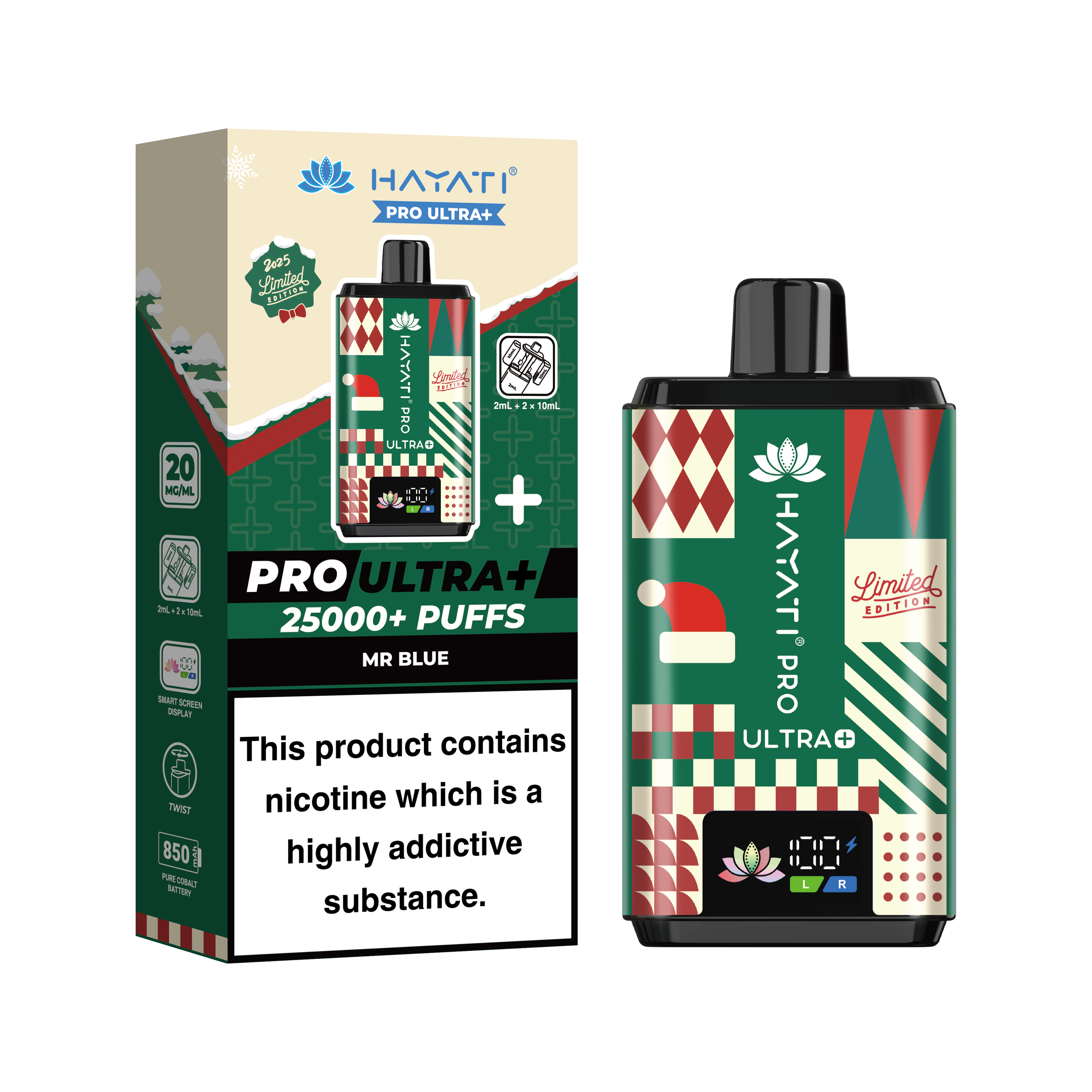 Hayati Pro Ultra + 25K Prefilled Vape Kit | Special Christmas Edition Hayati Pro Ultra + 25K Prefilled Vape Kit | Special Christmas Edition